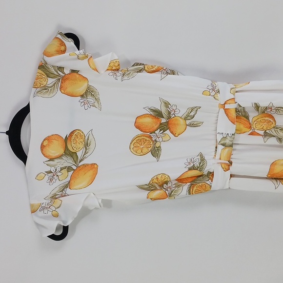 For Love And Lemons Wh Lemon Print W Belt Jumpsuit. - Picture 8 of 11